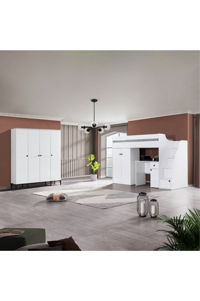 teknikgenç odası WHİTE 4LÜ RANZA SET 2