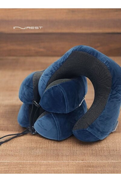 INREST Soft Portable Neck Pillow Outer Material Microfibre 100% Brown And Black