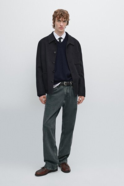 Massimo Dutti Çift cepli yün ince ceket