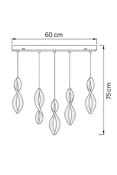 İstanbul Avize İstanbul Avize Mars 5'li Yemek Masası Gümüş Kumandalı Led 3 Renk Modern Ledli Avize
