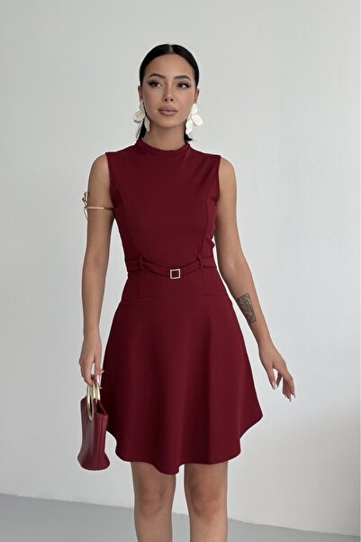 ALFUDO Moda Collection Accesoriu centură pentru gâtul rochiei, rochie burgundy
