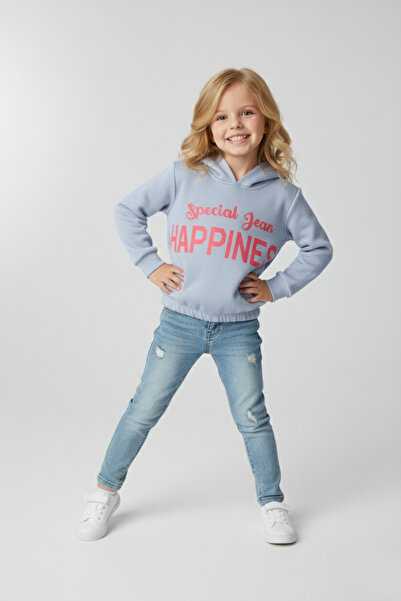 Ma Miss Armina Hanorac gros din lână, cu glugă, imprimat Happiness