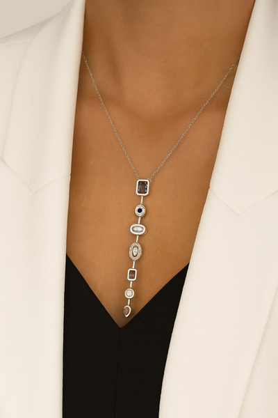 AXXION قلادة مصنوعة من الفولاذ المقاوم للصدأ بنسبة 100% مكونة من 7 عناصر بالل...