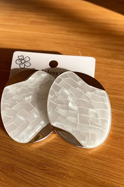 Z&T ACCESORIES أقراط فولاذية كبيرة لامعة