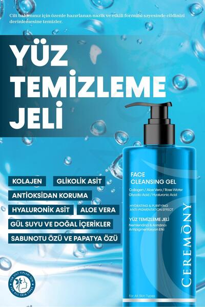 Ceremony Hyaluronik Asit Temizleme Jeli 400 ml | Nemlendirici Bariyer Dostu Cleanser
