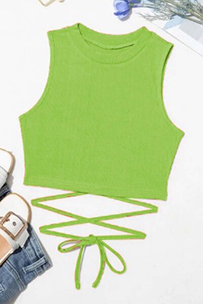 Riccotarz Κορίτσια Zero Sleeve Rope Tie Λεπτομερής καλλιέργεια σολομού