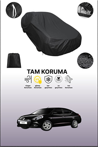 dokaca غطاء سيارة متوافق مع رينو سكالا باللون الأسود، غطاء واقي، غطاء سيارة