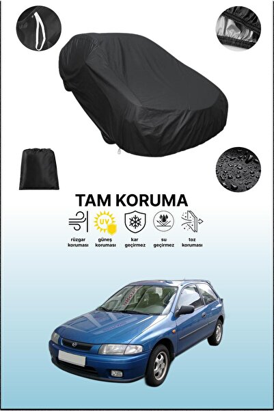 dokaca غطاء سيارة متوافق مع مازدا 323 P 5 باللون الأسود، غطاء واقي، غطاء سيارة