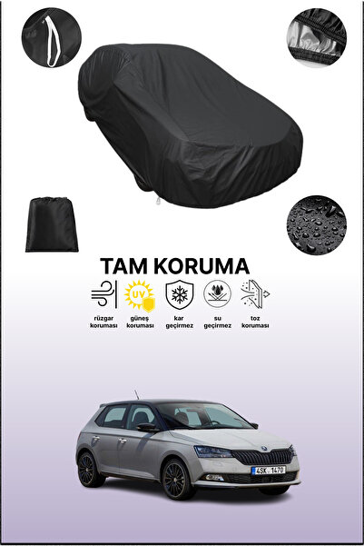 dokaca غطاء سيارة أسود متوافق مع سكودا فابيا، غطاء واقي، غطاء سيارة