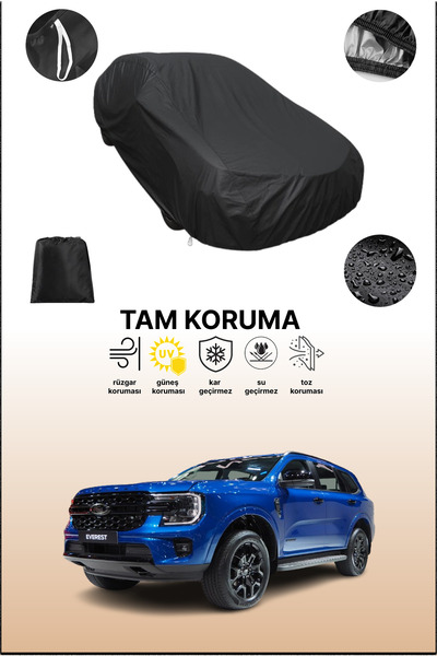 dokaca غطاء سيارة متوافق مع فورد إيفرست 3 باللون الأسود، غطاء واقي، غطاء سيارة