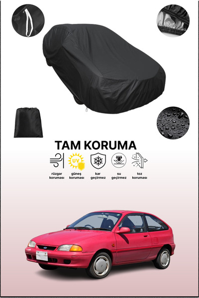 dokaca غطاء سيارة متوافق مع سيارة فورد فيستيفا 2 باللون الأسود، غطاء حماية، غ...