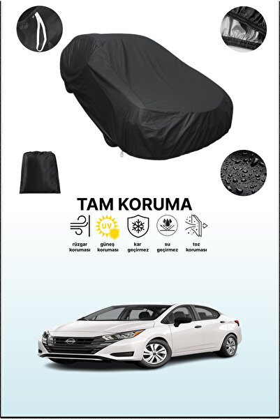 dokaca غطاء سيارة أسود متوافق مع نيسان فيرسا سيدان، غطاء واقي، غطاء سيارة