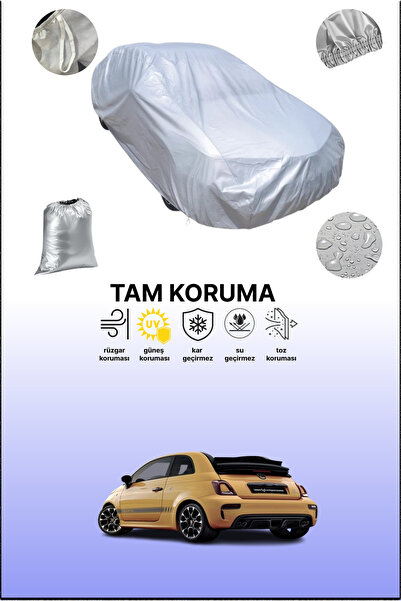 dokaca Gray Fiat 595C Abarth 2016 - 2021 Compatible Auto Tarpaulin, Car Tarpa...