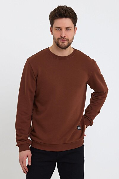 ESPİNA Ανδρικό φούτερ με λαιμόκοψη χαλαρό κανονικό βαμβακερό 3 νήματα