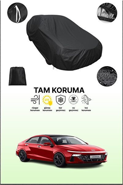 dokaca غطاء سيارة أسود متوافق مع هيونداي فيرنا، غطاء واقي، غطاء سيارة