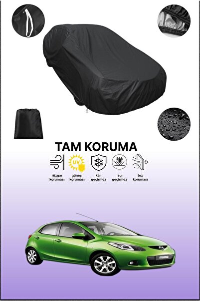 dokaca غطاء سيارة متوافق مع مازدا 2 2 باللون الأسود، غطاء واقي، غطاء سيارة