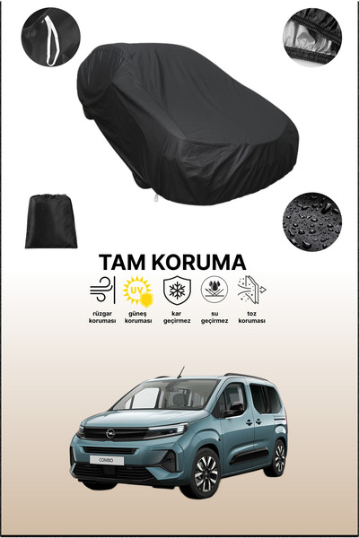 dokaca غطاء سيارة أسود متوافق مع أوبل كومبو، غطاء واقي، غطاء سيارة