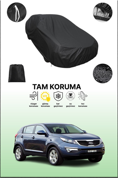 dokaca غطاء سيارة متوافق مع كيا سبورتاج 3 باللون الأسود، غطاء واقي، غطاء سيارة