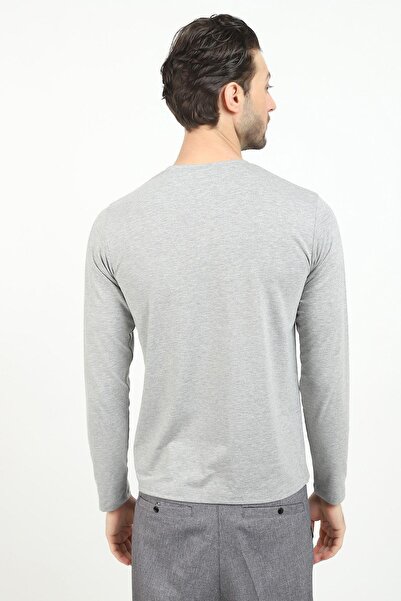 Jim Poweel Ανδρικό γκρι μακρυμάνικο μπλουζάκι Basic
