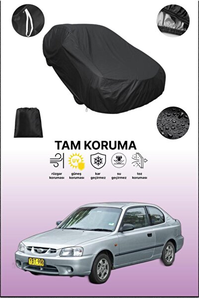 dokaca غطاء سيارة متوافق مع هيونداي أكسنت هاتشباك 2 باللون الأسود، غطاء واقي، غطاء سيارة