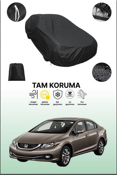 dokaca غطاء سيارة متوافق مع هوندا سيفيك سيدان 2008 - 2012، لون أسود، غطاء واق...