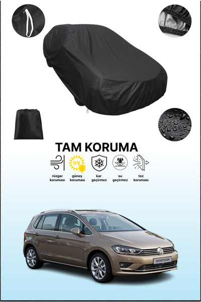 dokaca غطاء سيارة متوافق مع فولكس فاجن جولف 7 سبورتسفان باللون الأسود، غطاء واقي، غطاء سيارة