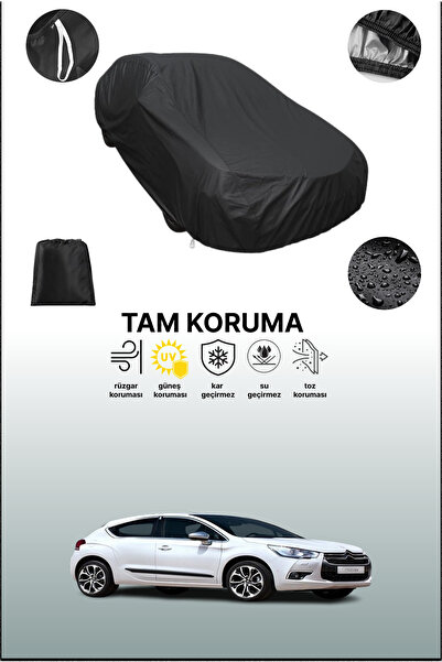 dokaca غطاء سيارة متوافق مع سيتروين دي إس 4 باللون الأسود، غطاء واقي، غطاء سيارة