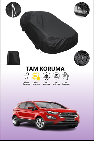 dokaca غطاء سيارة متوافق مع فورد إيكوسبورت 2017 - 2021 باللون الأسود، غطاء وا...