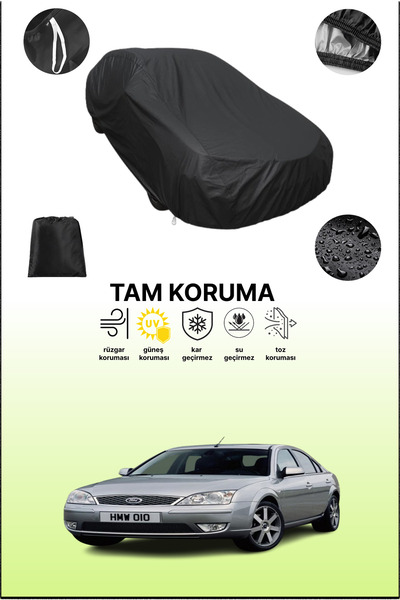 dokaca غطاء سيارة متوافق مع سيارة فورد مونديو 3 هاتشباك باللون الأسود، غطاء ح...