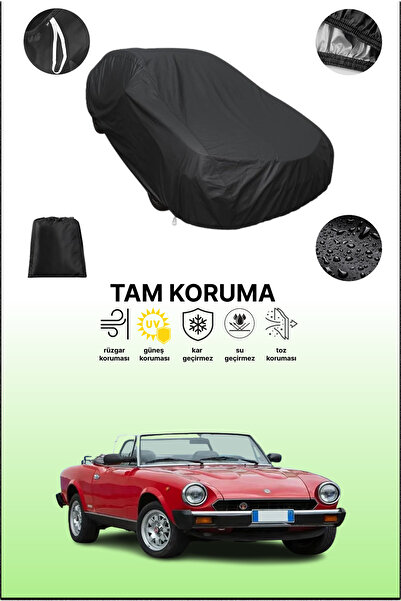 dokaca غطاء سيارة متوافق مع فيات 124 سبورت سبايدر 1972 - 1983، غطاء واقي، غطاء سيارة أسود