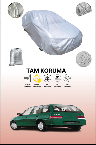 dokaca غطاء سيارة رمادي متوافق مع سوزوكي سويفت ذات 5 أبواب، موديلات 1991 - 19...