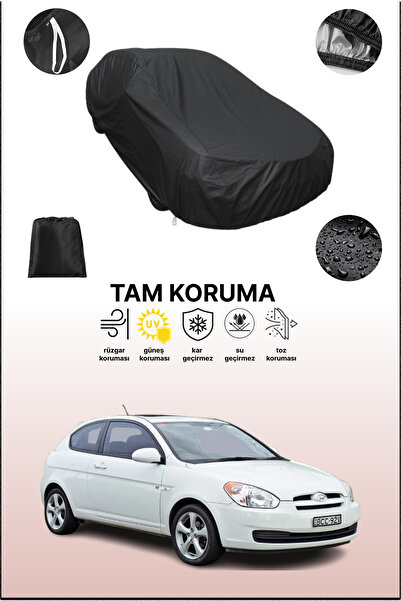 dokaca غطاء سيارة متوافق مع هيونداي أكسنت هاتشباك 3 باللون الأسود، غطاء واقي، غطاء سيارة