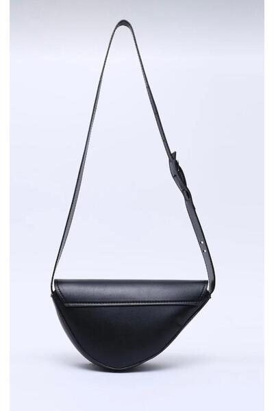 cosybag. Γυναικεία τσάντα ώμου από συνθετικό δέρμα ασύμμετρη ρυθμιζόμενη μαύρη