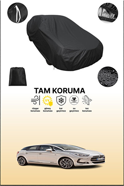 dokaca غطاء سيارة متوافق مع سيتروين دي إس 5 باللون الأسود، غطاء واقي، غطاء سيارة