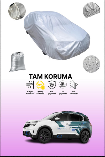 dokaca غطاء سيارة رمادي لسيتروين سي5 إيركروس - متوافق مع مفهوم الهجين، غطاء سيارة، غطاء واقي