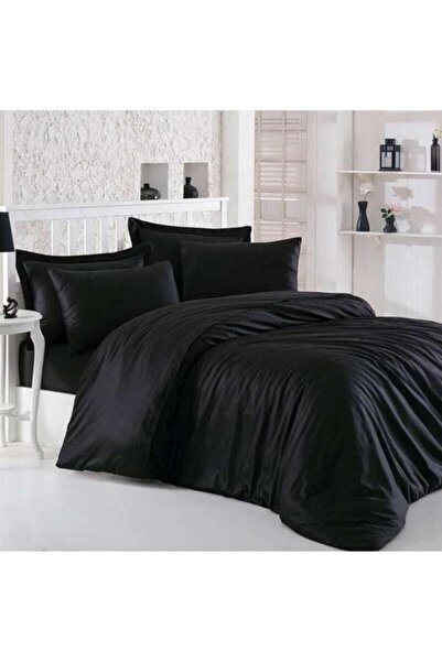 Mulberry Hermosa Ranforce Cotton Double Duvet Cover Set - Black