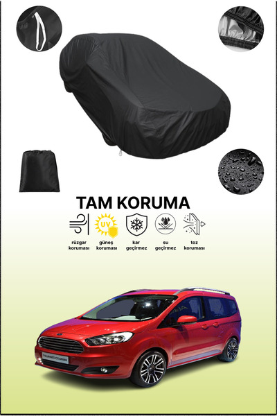 dokaca غطاء سيارة متوافق مع سيارة فورد تورنيو كورير 2 باللون الأسود، غطاء واق...