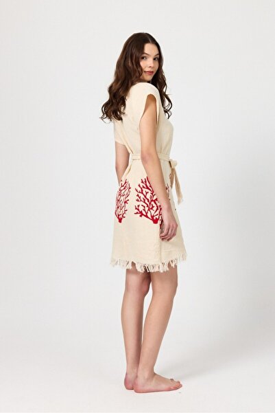 Mulberry Γυναικείο φόρεμα παραλίας Muslin Αμάνικο 100% βαμβάκι