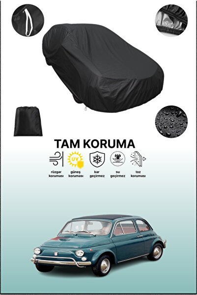dokaca غطاء سيارة متوافق مع فيات 500 L/لوكسو 1968 - 1972، أسود اللون، غطاء وا...