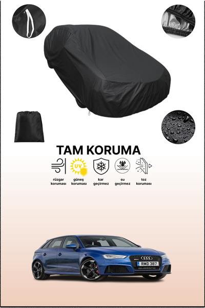 dokaca غطاء سيارة متوافق مع أودي آر إس 3 سبورتباك 2015 - 2017، غطاء واقي، غطاء سيارة أسود