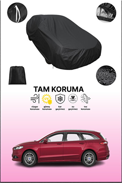 dokaca غطاء سيارة متوافق مع سيارة فورد مونديو 4 واجن باللون الأسود، غطاء حماي...