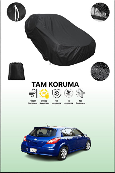 dokaca غطاء سيارة أسود متوافق مع نيسان فيرسا هاتش، غطاء واقي، غطاء سيارة