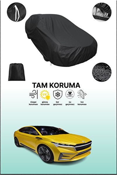 dokaca غطاء سيارة متوافق مع سيارة سكودا فيجن 4 باللون الأسود، غطاء حماية، غطاء سيارة