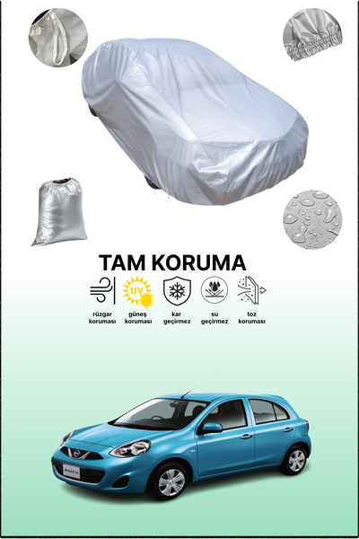 dokaca غطاء سيارة رمادي متوافق مع نيسان مارش، غطاء سيارة، غطاء واقي