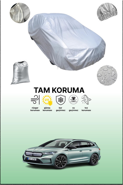 dokaca غطاء سيارة متوافق مع سكودا إنياك 4 باللون الرمادي، غطاء سيارة، غطاء واقي