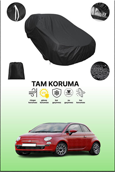 dokaca غطاء سيارة متوافق مع فيات 500 سي 2009 - 2015، لون أسود، غطاء واقي، غطا...