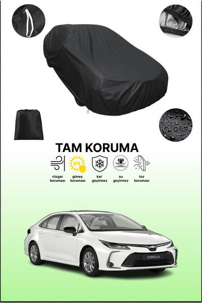 dokaca غطاء سيارة متوافق مع تويوتا كورولا سيدان باللون الأسود، غطاء واقي، غطا...