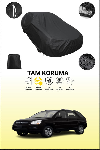 dokaca غطاء سيارة متوافق مع كيا سبورتاج 2008 - 2010 باللون الأسود، غطاء واقي، غطاء سيارة