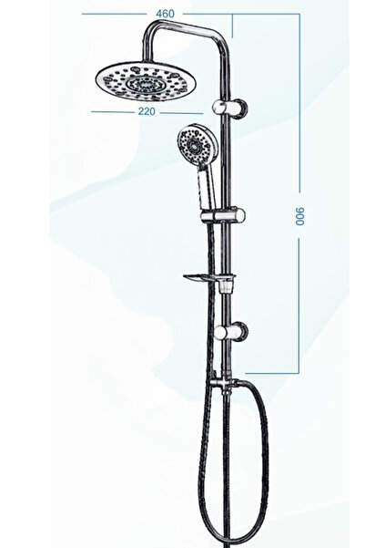 banyonatural Tepe Yağmurlama Merkür Duş Seti Pirinç Yönlendirici