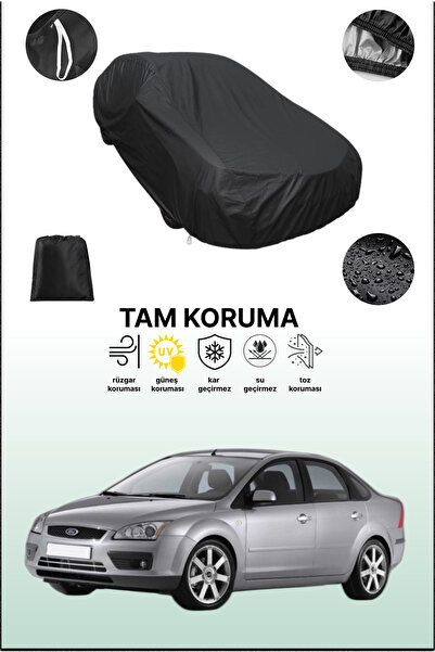 dokaca غطاء سيارة متوافق مع سيارة فورد فوكس 2 سيدان باللون الأسود، غطاء واقي،...